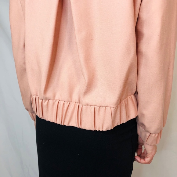 Cuyana Blush Millenial Pink Bomber Jacket Wool 706 - Picture 5 of 8
